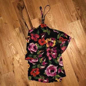 Beautiful floral print tank top with back design